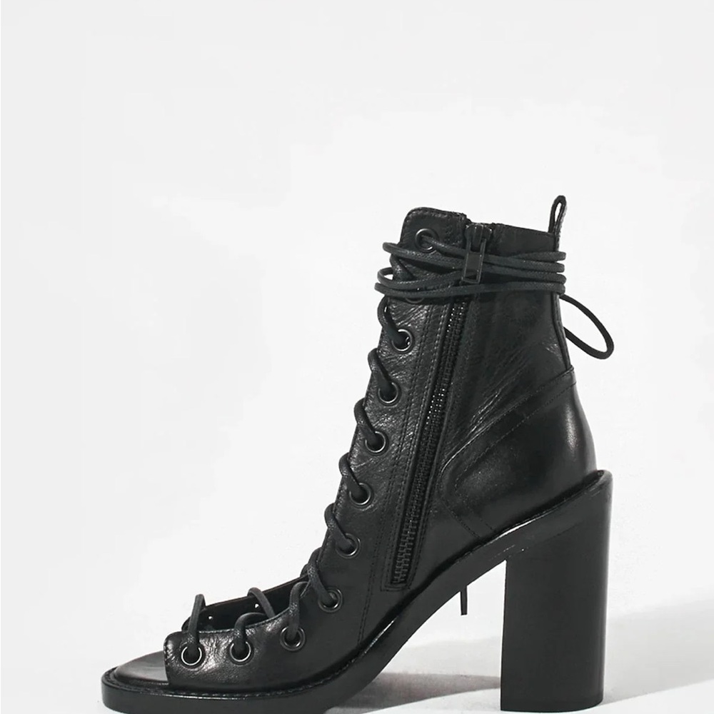 Ann Demeulemeester Black Lace-Up Boots